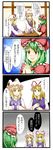  4koma bow comic highres jpeg_artifacts kagiyama_hina multiple_girls tenko_(gintenko) touhou translated yakumo_ran yakumo_yukari 