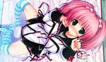  blush game_cg hayase_manami kamikaze_explorer oshiki_hitoshi pink_hair seifuku thighhighs 