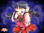  bangs black_hair child female gradient gradient_background koizumi_marina ojamajo_doremi school_uniform skirt solo 