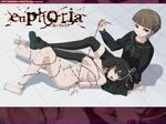  black_hair blood bondage breasts brown_hair euphoria hamashima_shigeo hokari_kanae manaka_nemu nipples nude seifuku tech_gian thighhighs 