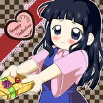  bangs black_hair box candy child dress female koizumi_marina ojamajo_doremi solo valentine 