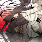  asou_(zone54) bad_id bad_pixiv_id bandages dual_persona freckles ja'far magi_the_labyrinth_of_magic male_focus multiple_boys red_string string 