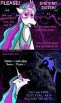  alicorn english_text equine female feral friendship_is_magic glowing glowing_eyes horn horse mammal my_little_pony nightmare_moon_(mlp) pony princess_celestia_(mlp) text unknown_artist 