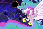  dragon equine female friendship_is_magic hair horse mammal my_little_pony nightmare_moon_(mlp) pony princess princess_celestia_(mlp) royalty two_tone_hair wings wyvern 