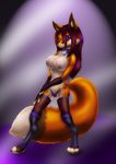  breasts canine female fox legwear mammal nipples solo tail toeless_socks unknown_artist 