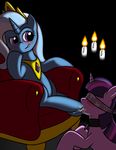  blush candle chair crown equine female feral foot_fetish friendship_is_magic hoof_fetish hooves horn horns kloudmutt lesbian licking mammal my_little_pony purple_eyes saliva smile tongue trixie_(mlp) twilight_sparkle_(mlp) unicorn 