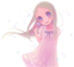  ano_hi_mita_hana_no_namae_wo_bokutachi_wa_mada_shiranai. bad_id bad_pixiv_id blue_eyes child dress flower honma_meiko inase long_hair open_mouth ribbon smile solo 