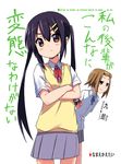  akiyama_mio bad_id bad_pixiv_id black_hair brown_eyes can't_be_this_cute card crossed_arms holding holding_card k-on! kurou_(quadruple_zero) long_hair multiple_girls nakano_azusa ore_no_imouto_ga_konna_ni_kawaii_wake_ga_nai parody romaji seiyuu_connection short_hair tainaka_ritsu taketatsu_ayana twintails 