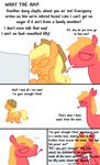  applejack_(mlp) big_macintosh_(mlp) blonde_hair computer cowboy_hat fanfic female friendship_is_magic hair hat male my_little_pony orange_hair red tan 