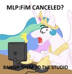  computer destroying equine female feral friendship_is_magic horn mammal my_little_pony pegacorn plain_background princess_celestia_(mlp) reaction_image solo unknown_artist white_background winged_unicorn wings 