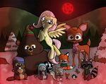  bear beaver bird canine cervine deer equine female feral fluttershy_(mlp) fox friendship_is_magic hat hooves horse looking_at_viewer male mammal mouse my_little_pony night outside pegasus pentagram pony raccoon reindeer rodent skunk snow south_park squirrel willdrawforfood1 wings woodland_critters_(south_park) 