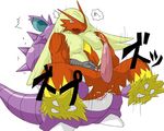  anal_penetration anthro blaziken cum cum_in_ass cum_inside cumshot duo erection from_behind gay huge_muscles interspecies japanese japenese male muscles nidoking nintendo orgasm penetration penis plain_background pok&#233;mon puyopuyo riding stand_and_carry_position standing unknown_artist video_games white_background 