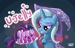  cute don_ko don_komandorr equine female feral friendship_is_magic horn horse humor jello jelly mammal meme my_little_pony plate pony pun smile trixie_(mlp) twilight_sparkle_(mlp) unicorn 