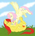  cloud clouds equine family female feral fluttershy&#039;s_father_(mlp) fluttershy&#039;s_mother_(mlp) fluttershy_(mlp) friendship_is_magic g1 grass hair horse male mammal my_little_pony pegasus pink_hair pony posey_(mlp) sunburst_(mlp) wings 