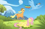  blue_fur cutie_mark equine female feral fluttershy_(mlp) friendship_is_magic fur group horse mammal my_little_pony pegasus pony rainbow_dash_(mlp) science_done unknown_artist what what_has_science_done wings 