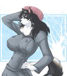  breasts canine coat dog female husky madturtle mammal piercing solo suit winter 