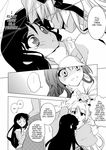  2girls black_hair blush bow comic doujinshi fujiwara_no_mokou greyscale hachi_(chihagura) hard_translated highres houraisan_kaguya long_hair monochrome multiple_girls non-web_source panties rape_face silver_hair sweatdrop tears touhou translated trembling underwear you_gonna_get_raped yuri 