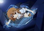  bad_id bad_pixiv_id biribiri brown_eyes brown_hair electricity full_moon hair_ornament hairclip kue misaka_mikoto moon night pleated_skirt school_uniform skirt solo sweater_vest to_aru_kagaku_no_railgun to_aru_majutsu_no_index 