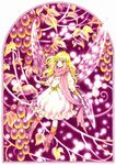  bad_id bad_pixiv_id blonde_hair blush boots encyanlovelove fairy food fruit grapes key leg_warmers long_hair original pink_footwear red_eyes scarf solo sweater wings 