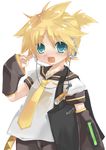  blonde_hair blue_eyes headphones hekicha highres kagamine_len male_focus md5_mismatch solo vocaloid 