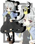  animal_ears bad_id bad_pixiv_id basket grey_hair jewelry mouse mouse_ears mouse_tail nazrin pendant red_eyes short_hair solo tail touhou urimono 