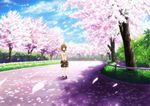 bad_id bad_pixiv_id bag cherry_blossoms clannad furukawa_nagisa hikarizaka_private_high_school_uniform petals road school_uniform shuushuu solo tree 