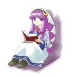  book final_fantasy final_fantasy_xi long_hair nice patchouli_knowledge purple_eyes purple_hair solo the_iron_of_yin_and_yang touhou 