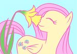  equine eyes_closed female feral flower fluttershy_(mlp) friendship_is_magic hair horse mammal my_little_pony pegasus pink_hair pony solo unknown_artist wings 
