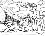  ? communism cutie_mark dialog draft_horse duo english_text equine female feral friendship_is_magic hammer_and_sickle horn horse male mammal monochrome my_little_pony p_comics plain_background political_cartoon pony princess princess_celestia_(mlp) royalty text white_background winged_unicorn wings yoke 