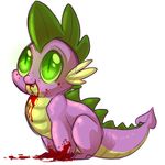  blood dezzoi dragon feral friendship_is_magic glowing_eyes green_eyes male my_little_pony plain_background scalie solo spike_(mlp) transparent_background 