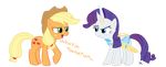  applejack_(mlp) blonde_hair cutie_mark duo english_text equine female feral friendship_is_magic green_eyes hair hat horn horse long_hair mammal my_little_pony plain_background pony purple_eyes purple_hair rarity_(mlp) short_hair stabicon sword text transparent_background unicorn vector weapon 