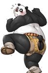  big_butt blush butt clothing kung_fu_panda looking_back male mammal markwulfgar overweight panda po solo surprise tail topless torn_clothing 