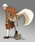  canine chamber_pot feces hair male mammal period_costume scat solo starman_deluxe white white_hair 