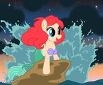  crossover cutie_mark equine female friendship_is_magic hippocampus horse mammal mermaid my_little_pony parody polearm ponification pony sea_pony seahorse solo stars the_little_mermaid trident unknown_artist water 