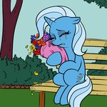  crying cutie_mark equine female feral flower friendship_is_magic horn madmax mammal my_little_pony park plasters-ponies solo tears tree trixie_(mlp) unicorn wood 