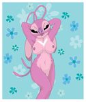  angel_(disney) anthro big_breasts breasts disney female fur lilo_and_stitch nipples pink pink_fur pose solo standing unknown_artist 