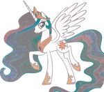  alicorn equine female feral fractal_art friendship_is_magic horn horse mammal my_little_pony plain_background pony princess princess_celestia_(mlp) royalty solo unknown_artist white_background winged_unicorn wings 
