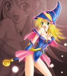  blue_eyes cute dark_magician_girl female hair hat pointy_hat scantily_clad unknown_artist yu-gi-oh yu-gi-oh! 