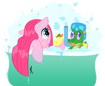  alpha_channel bathing blue_eyes bubble bubbles equine female feral friendship_is_magic fur gummy_(mlp) hair horse male mammal my_little_pony pink_fur pink_hair pinkie_pie_(mlp) plain_background pony reptile rubber_duck scalie snorkel transparent_background unknown_artist 