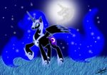  alicorn equine female feral friendship_is_magic horn horse mammal mare_in_the_moon moon my_little_pony nightmare_moon_(mlp) pegacorn pony solo something_wicked_this_way_comes stars unknown_artist winged_unicorn wings 