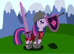  equine female feral friendship_is_magic horn knight mammal my_little_pony shield solo sword tamarapeluso twilight_sparkle_(mlp) unicorn weapon 