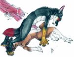  69 canine docking gay male nude penis sheath wereblood wolf 