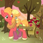  applejack_(mlp) big_macintosh_(mlp) brother_and_sister cart cutie_mark daww draft_horse equine female feral friendship_is_magic fruit horse male mammal mirelmture my_little_pony pony sibling siblings sleeping tree wood young 