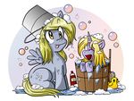  cute cutie_mark derpy_hooves_(mlp) dinky_hooves_(mlp) equine female feral friendship_is_magic horn horse mammal my_little_pony pegasus pony unicorn unknown_artist wings xkappax young 