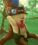  boots clothing eyewear flaccid goggles hat league_of_legends male necklace pants penis solo suspenders teemo topless uncut unknown_artist yordle 