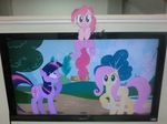  blue_eyes broken_4th_wall equine female fluttershy_(mlp) friendship_is_magic my_little_pony pegasus pink_hair pinkie_pie_(mlp) television twilight_sparkle_(mlp) unicorn 