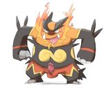  drooling emboar fire male mammal marshtompkd nintendo penis plain_background pok&#233;mon pok&eacute;mon porcine saliva solo video_games white_background 