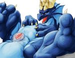  abdominal_bulge blue blue_body dragon female horn horns lying nude on_back pussy pussy_juice slate slate_(artist) solo sophia spread_legs spreading unbirthing vaalkk vore 