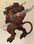  angry big_muscles bovine braid bull cattle doslobo ear_piercing earring feathers hooves horn horns loincloth looking_at_viewer male mammal muscles necklace piercing plain_background red_eyes scar solo standing sword tail tauren underwear video_games warcraft weapon white_background world_of_warcraft 