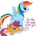  cutie_mark equine female feral friendship_is_magic horse mammal my_little_pony pegasus plain_background pony rainbow_dash_(mlp) scootaloo_(mlp) starlight_spark white_background wings young 